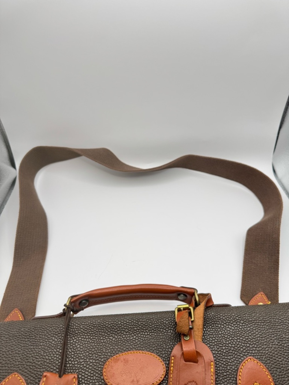 Mulberry England Vintage Scotchgrain Briefcase Satchel | Khaki Brass Lock + Key - Picture 12 of 16